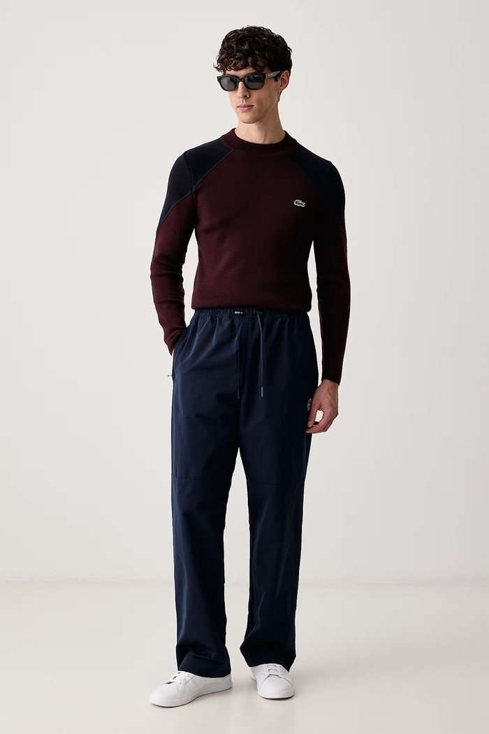 Lacoste Sweter męski wełniany AH9903 bordowy AW26