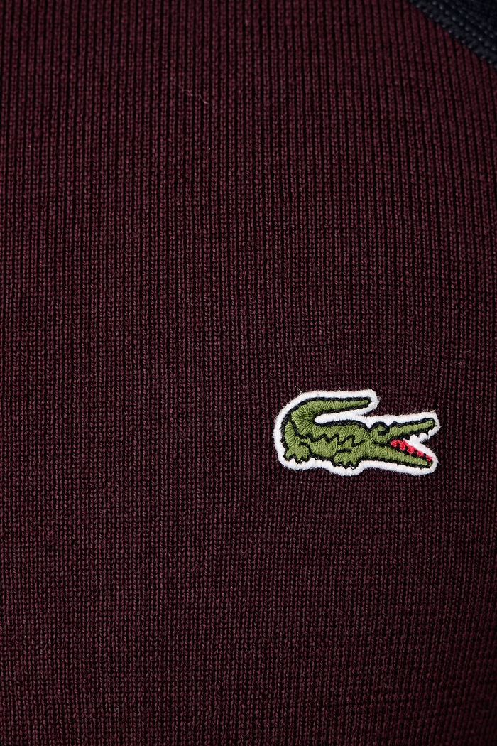 Sweter męski wełniany Lacoste bordowy AH9903