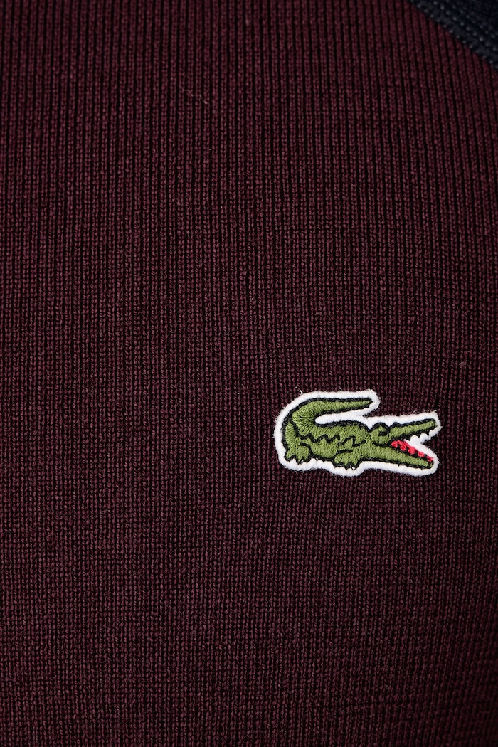 Sweter męski wełniany Lacoste bordowy AH9903