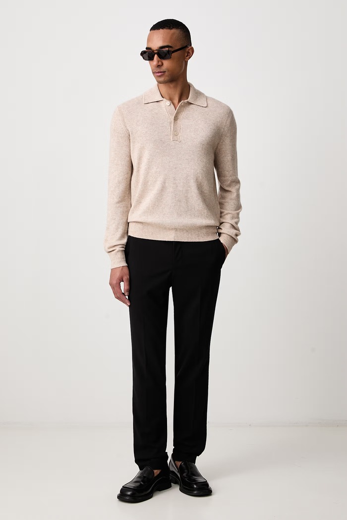 Baldessarini Sweter męski wełniany B4.50057.5259 beżowy AW26