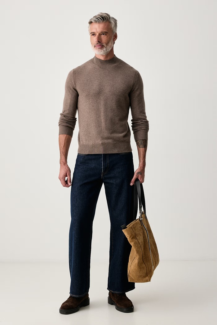 Baldessarini Sweter męski wełniany B4.30130.5259 brązowy AW26