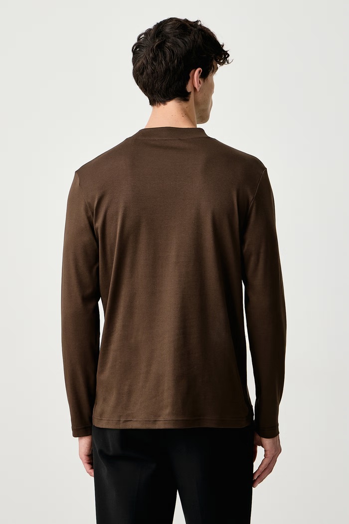 Odzież Baldessarini Longsleeve męski bawełniany B4.20105.5190 brązowy