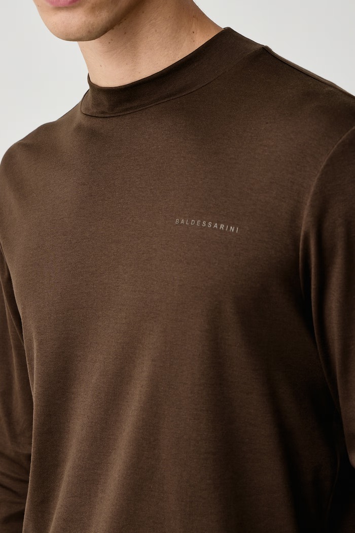 Longsleeve męski bawełniany Baldessarini B4.20105.5190 brązowy