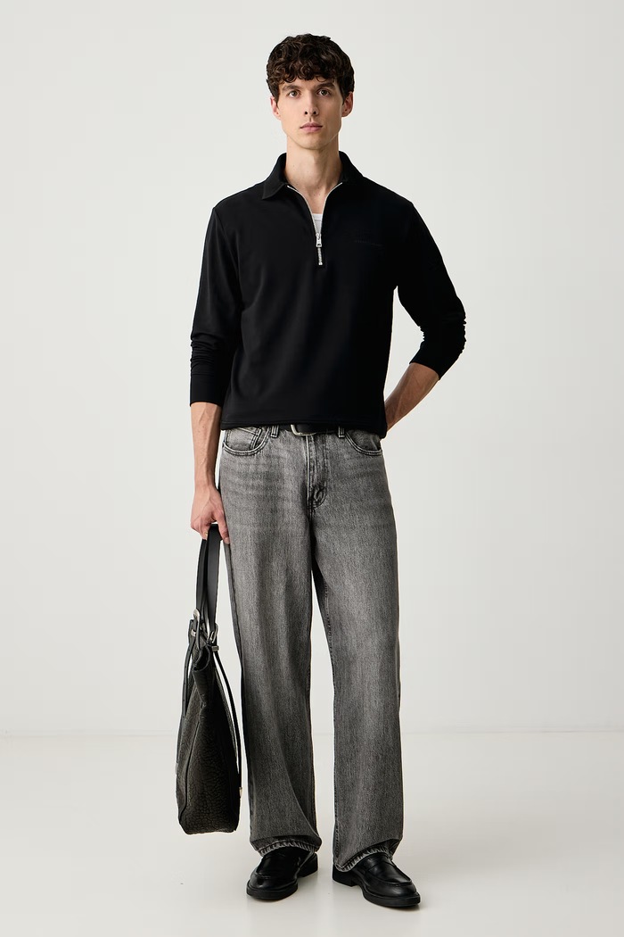Baldessarini Sweter męski z bawełną B4.10083.5340 czarny AW26