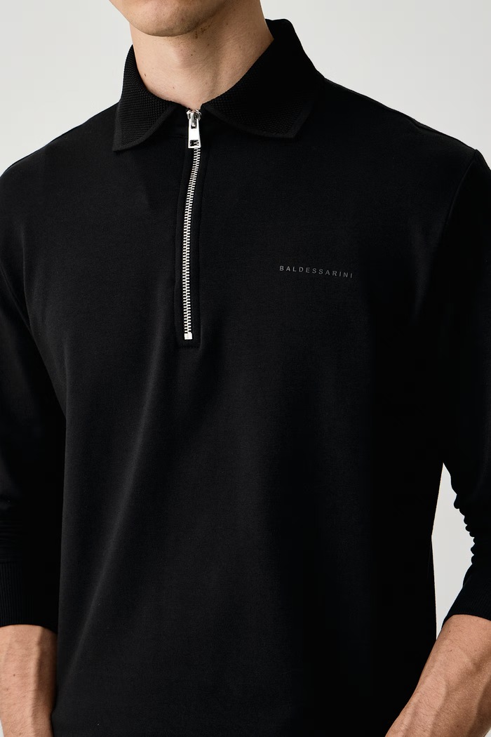 Sweter męski z bawełną Baldessarini B4.10083.5340 czarny