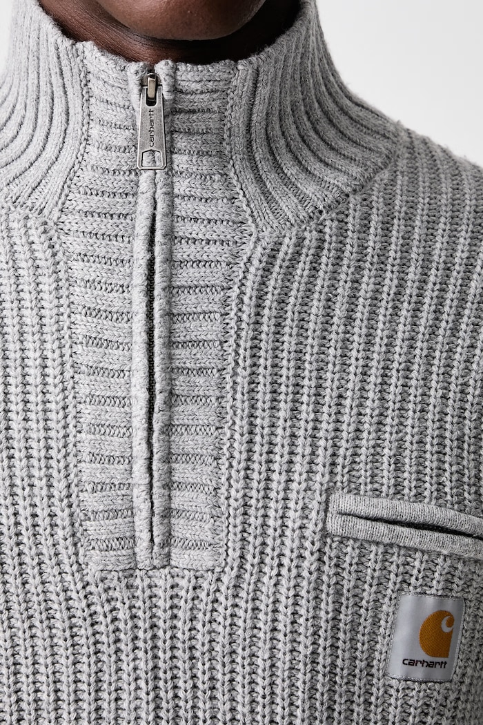 Carhartt WIP Detroit Half Zip Sweater półgolf z dodatkiem wełny męski I035398