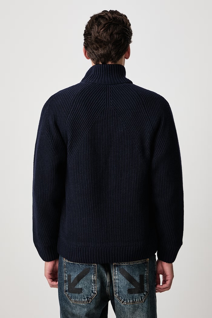 Clothing Carhartt WIP Banley Sweater Jacket transitional jacket with wool blend Men's I033902 navy