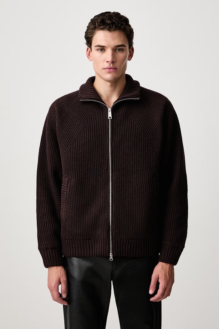Carhartt WIP Banley Sweater Jacket transitional jacket with wool blend Men's brown I033902