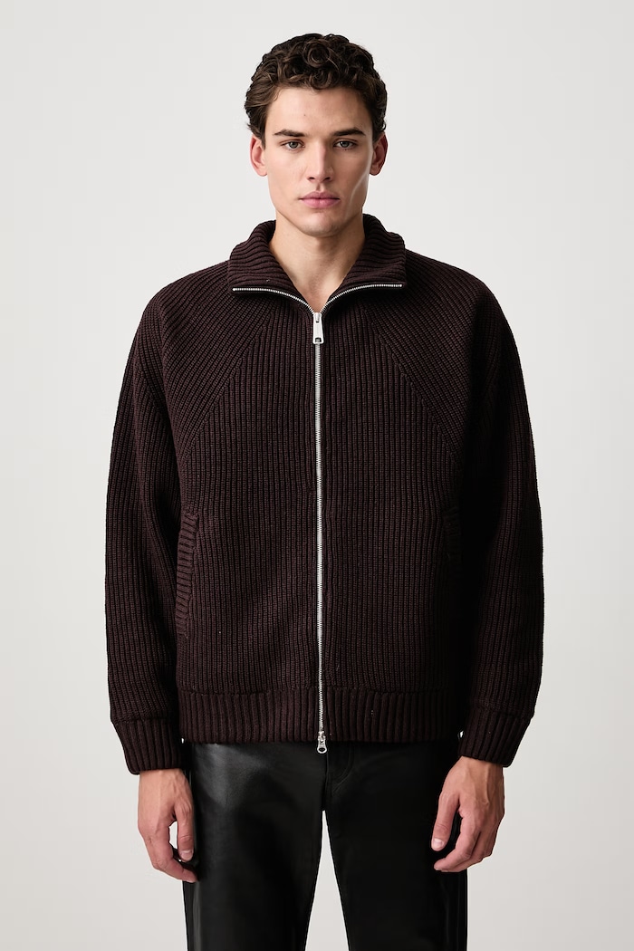 Carhartt WIP Banley Sweater Jacket transitional jacket with wool blend Men's brown I033902