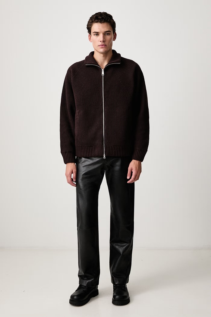Carhartt WIP Banley Sweater Jacket transitional jacket with wool blend Men's I033902 brown AW26