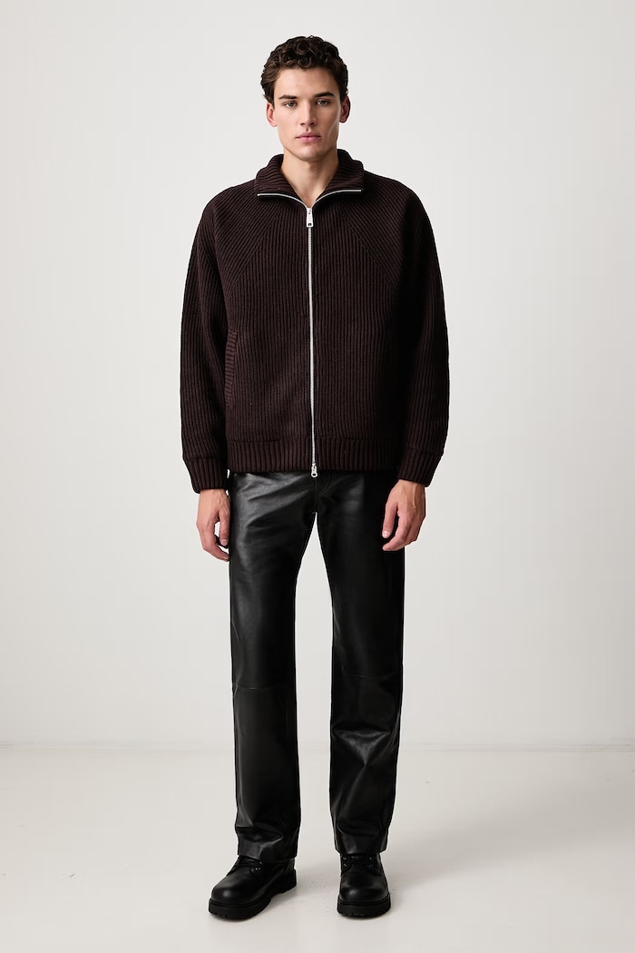 Carhartt WIP Banley Sweater Jacket transitional jacket with wool blend Men's I033902 brown AW26