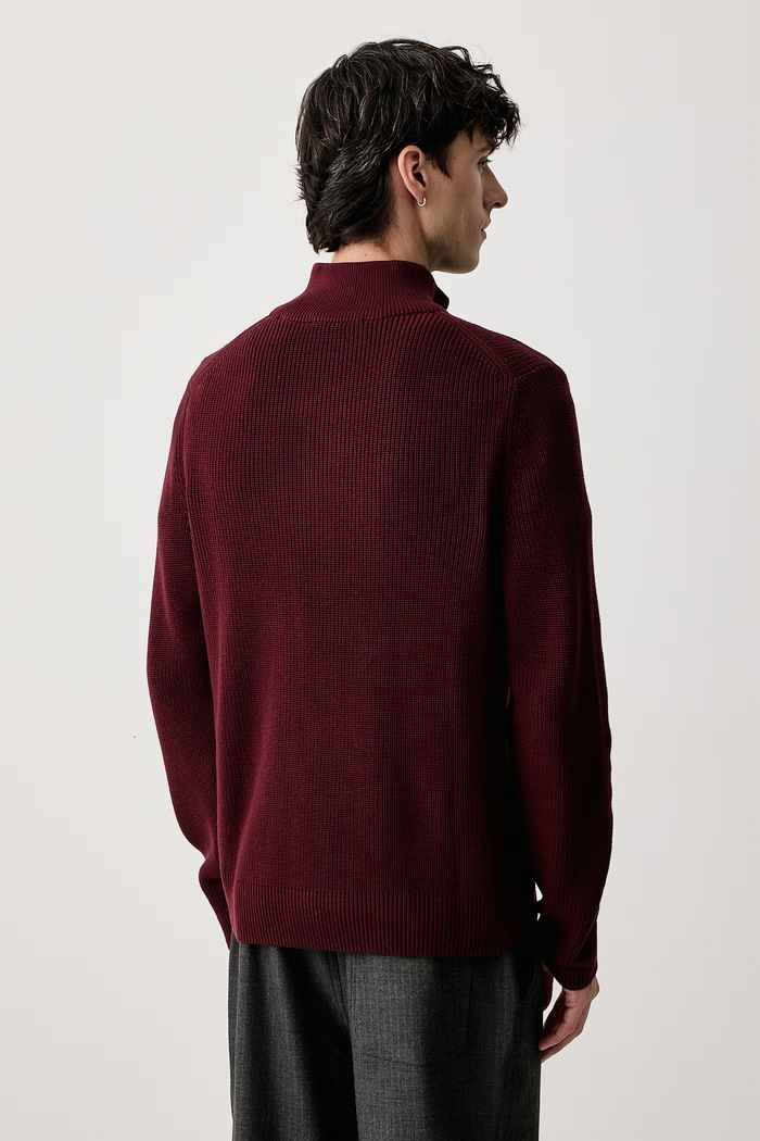 Odzież Marc O'Polo Sweter męski bawełniany 5000016563 bordowy