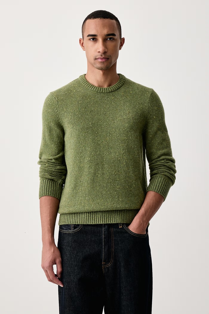 Marc O'Polo Sweter męski z wełną zielony 5000010525