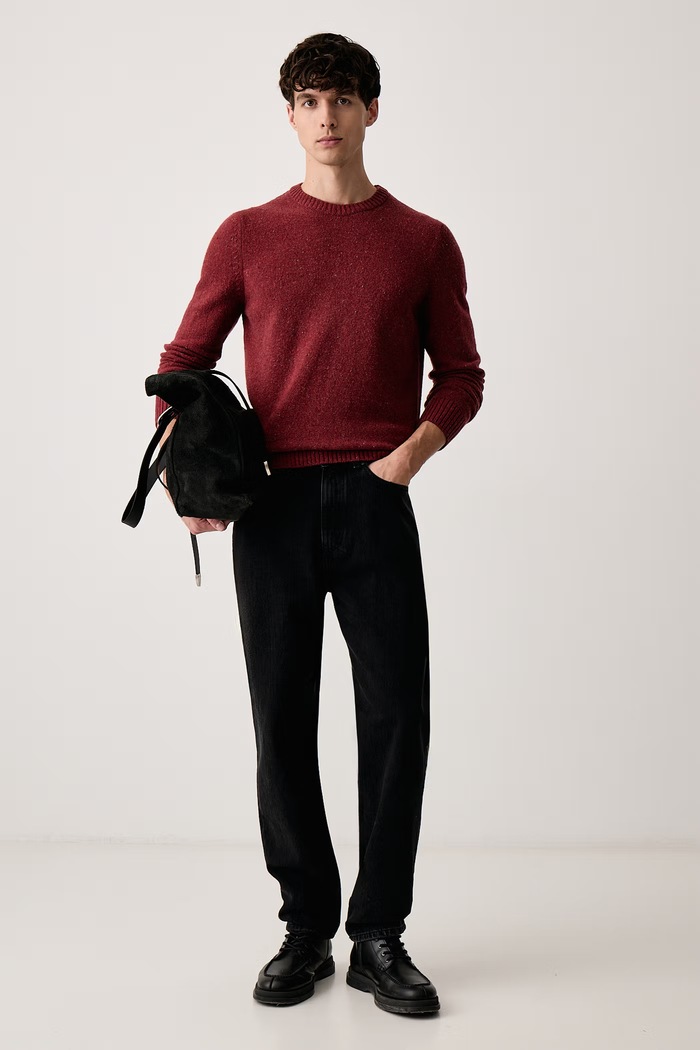 Marc O'Polo Sweter męski z wełną 5000010525 czerwony AW26