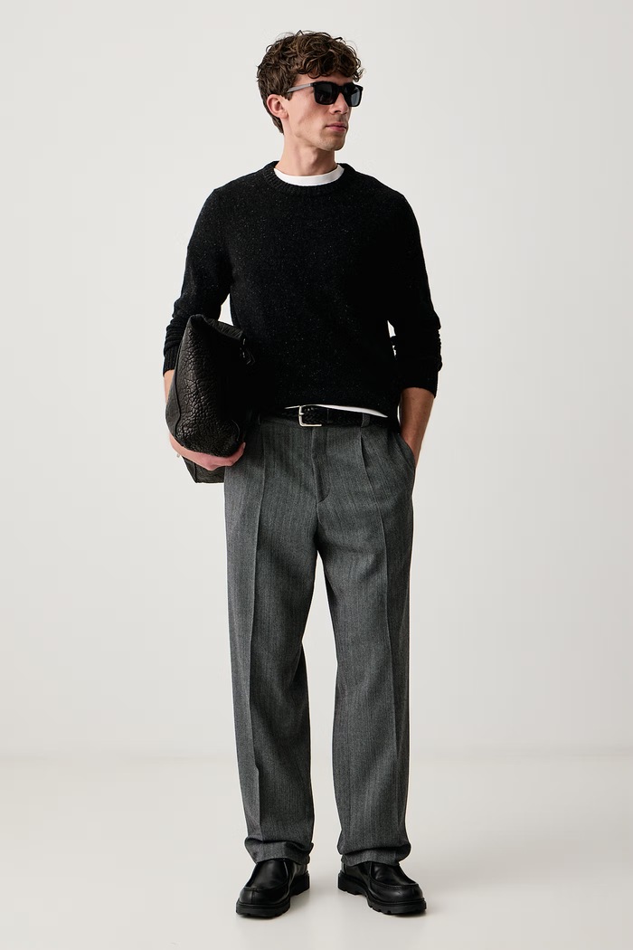 Marc O'Polo Sweter męski z wełną 5000010525 czarny AW26