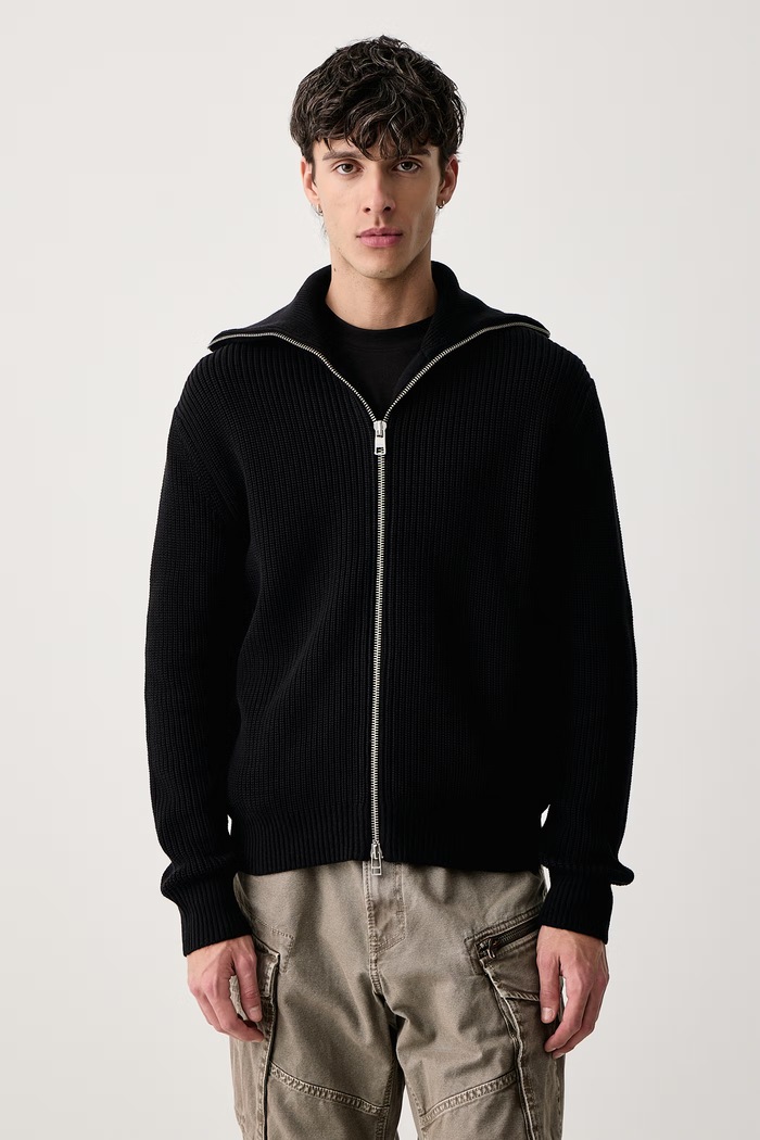 Marc O'Polo Sweter rozpinany męski bawełniany czarny 5000017062