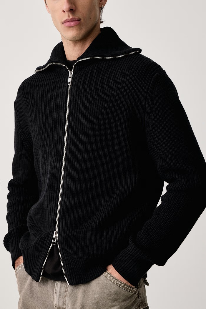 Sweter rozpinany męski bawełniany Marc O'Polo 5000017062 czarny