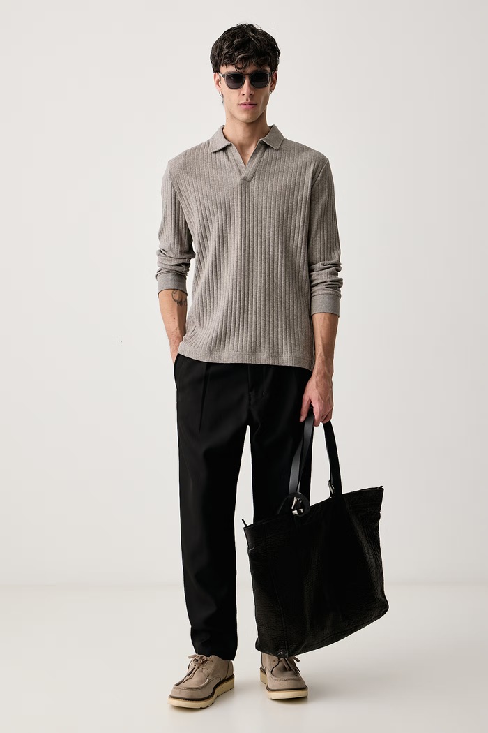 Marc O'Polo Sweter męski z bawełną 5000016996 szary AW26