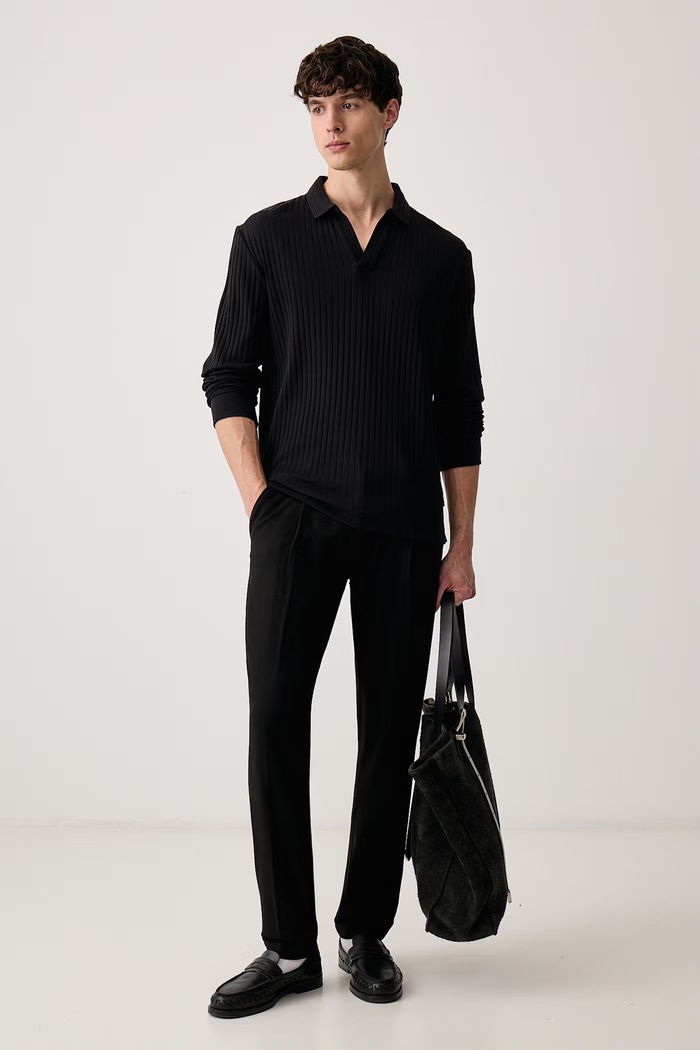 Marc O'Polo Sweter męski z bawełną 5000016996 czarny AW26