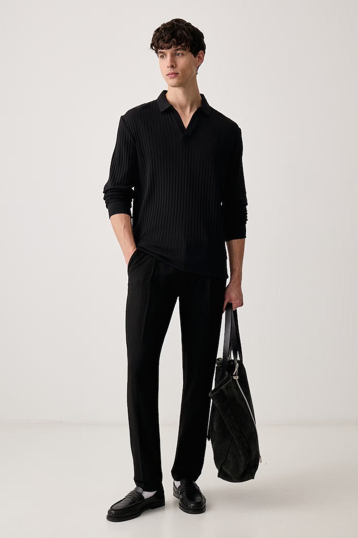 Marc O'Polo Sweter męski z bawełną 5000016996 czarny AW26