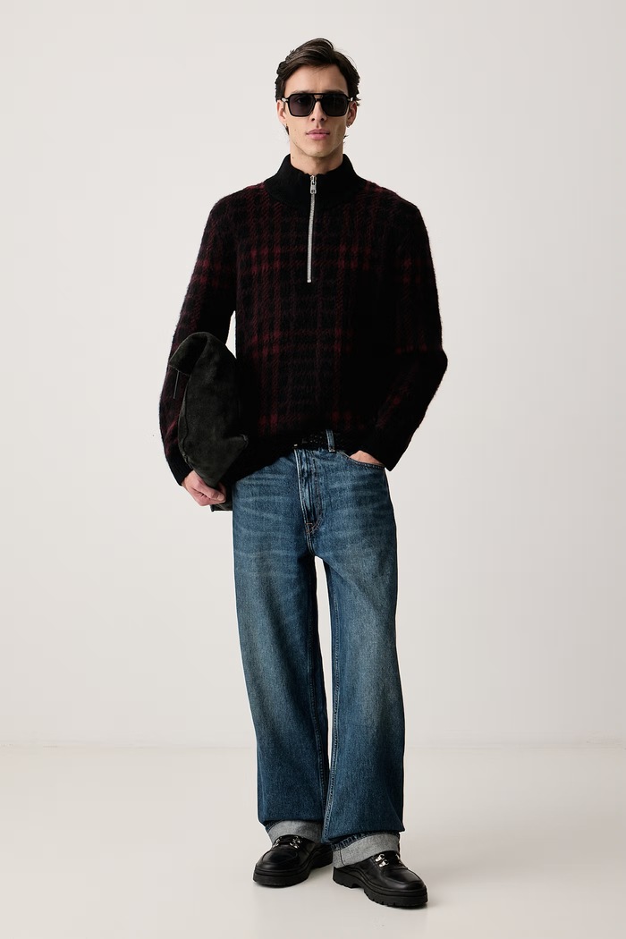 Marc O'Polo Sweter męski z wełną 5000015918 czarny AW26