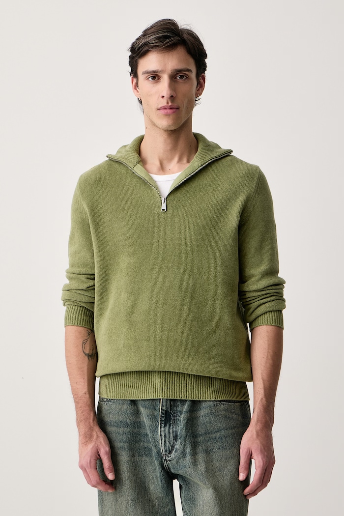 Marc O'Polo Sweter męski z dodatkiem wełny zielony 5000010526