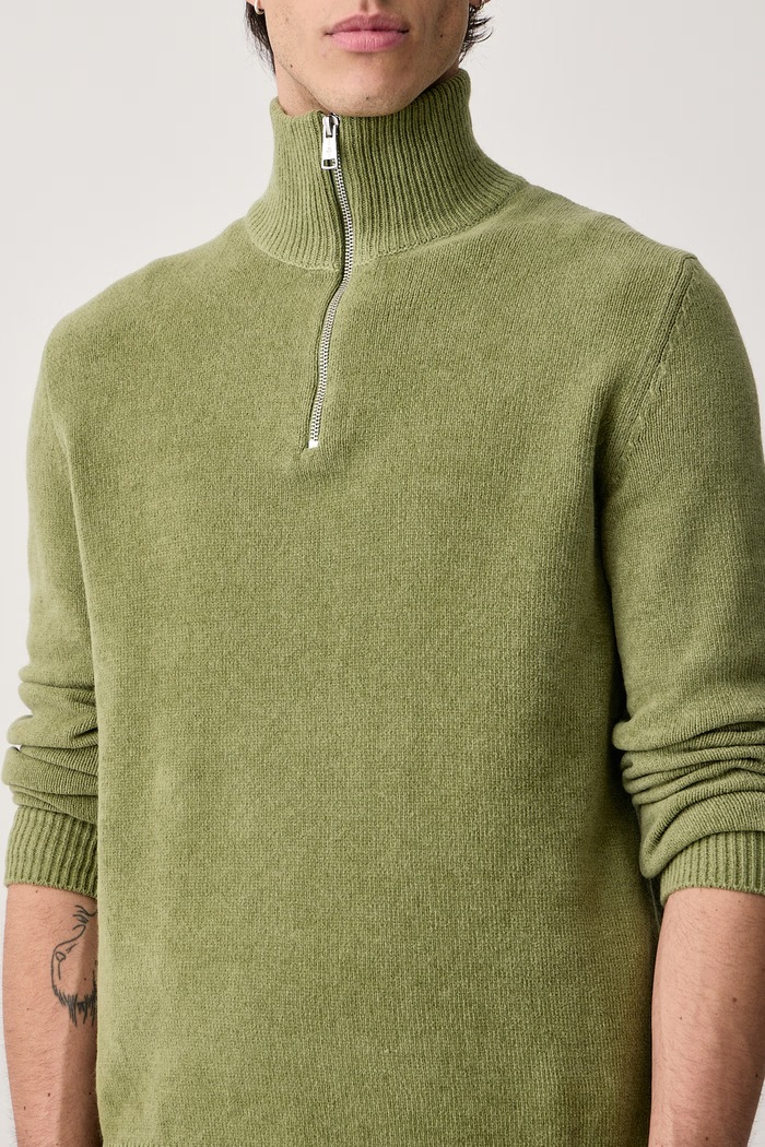 Odzież Marc O'Polo Sweter męski z dodatkiem wełny 5000010526 zielony