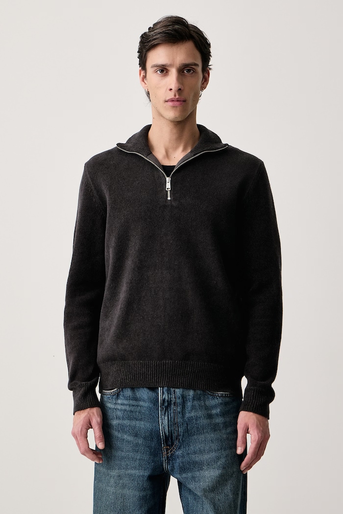 Marc O'Polo Sweter męski z dodatkiem wełny szary 5000010526