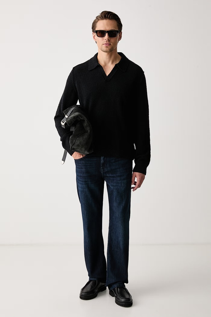 Marc O'Polo Sweter męski z bawełną 5000012491 czarny AW26