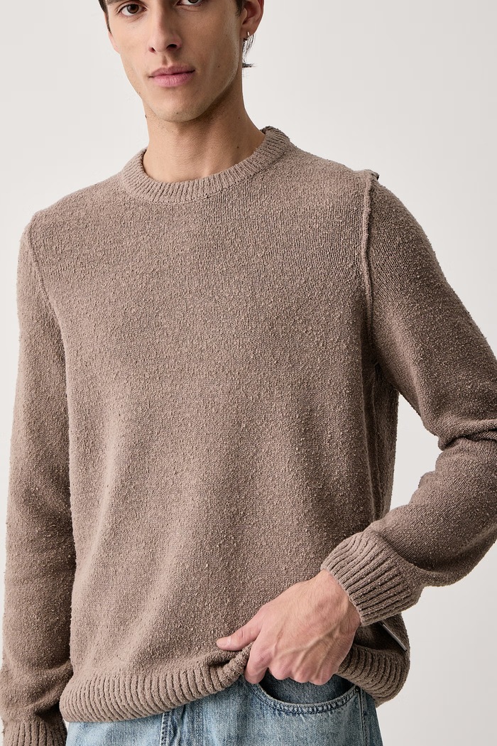 Sweter męski z bawełną Marc O'Polo 5000012490 beżowy