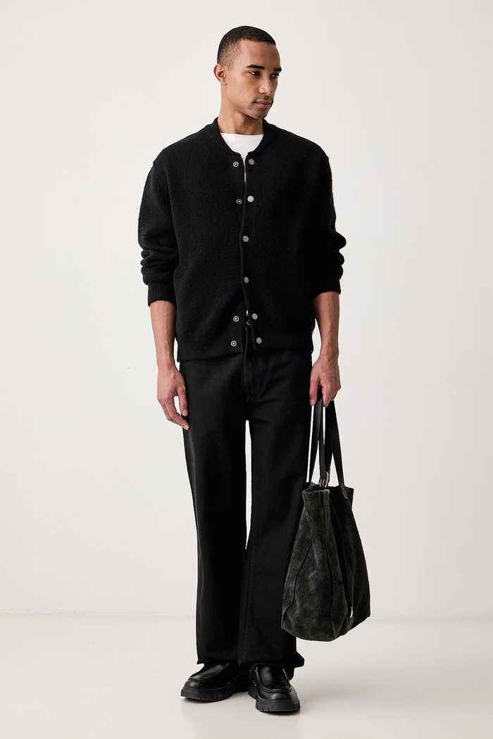 Marc O'Polo Kardigan męski z wełną 5000012487 czarny AW26