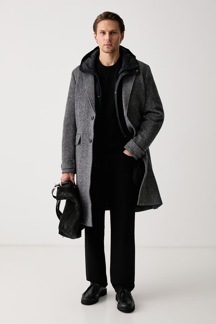 Marc O'Polo Sweter męski z wełną 5000012482 czarny AW26