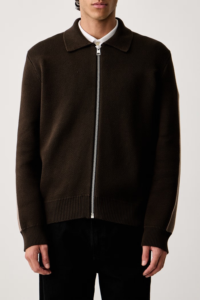 Sweter rozpinany męski bawełniany Marc O'Polo 5000012480 brązowy
