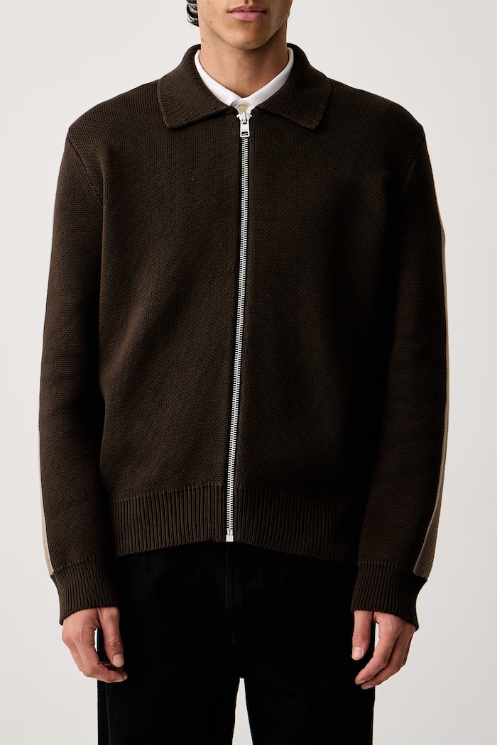 Sweter rozpinany męski bawełniany Marc O'Polo 5000012480 brązowy