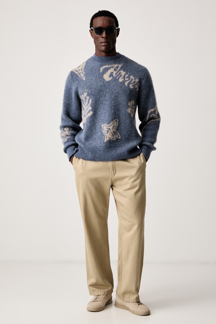 OAS Sweter z dodatkiem wełny 104001.9258 niebieski AW26