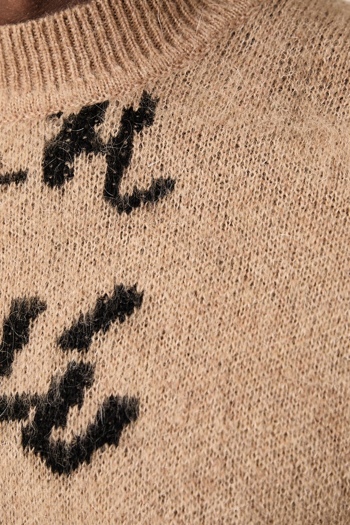 Sweter męski z dodatkiem wełny OAS brązowy 104001.9257