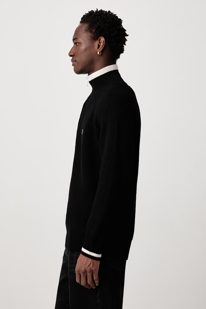 Sweter męski z dodatkiem wełny Filling Pieces 422675500375 czarny