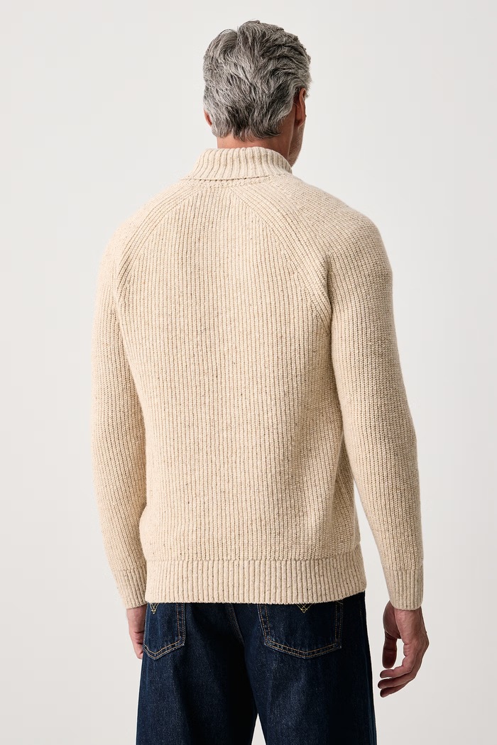 Odzież Barbour Sweter męski z wełną MKN1756 beżowy