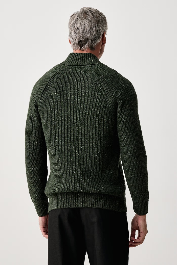 Odzież Barbour Sweter męski z wełną MKN1756 zielony