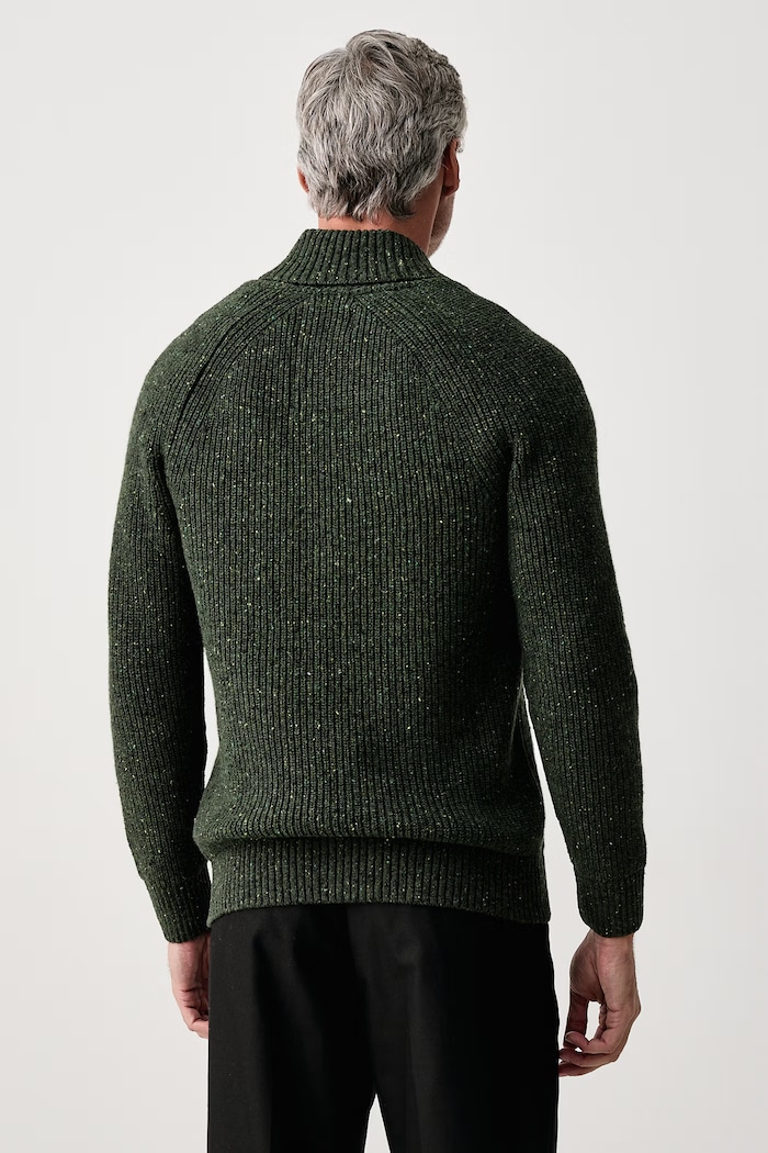 Odzież Barbour Sweter męski z wełną MKN1756 zielony