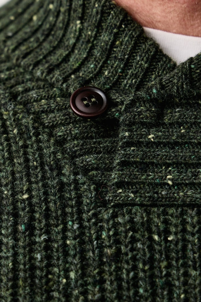 Sweter męski z wełną Barbour zielony MKN1756
