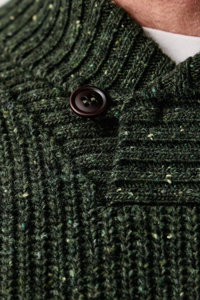 Sweter męski z wełną Barbour zielony MKN1756