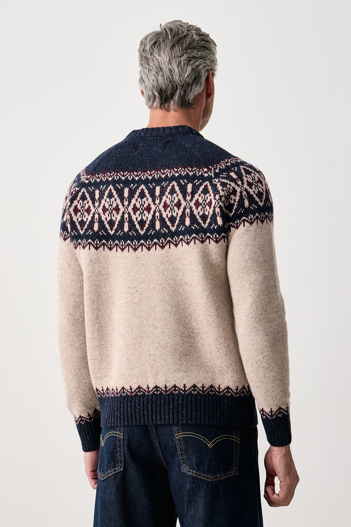 Odzież Barbour Sweter męski z wełną Tisbury MKN1750 granatowy