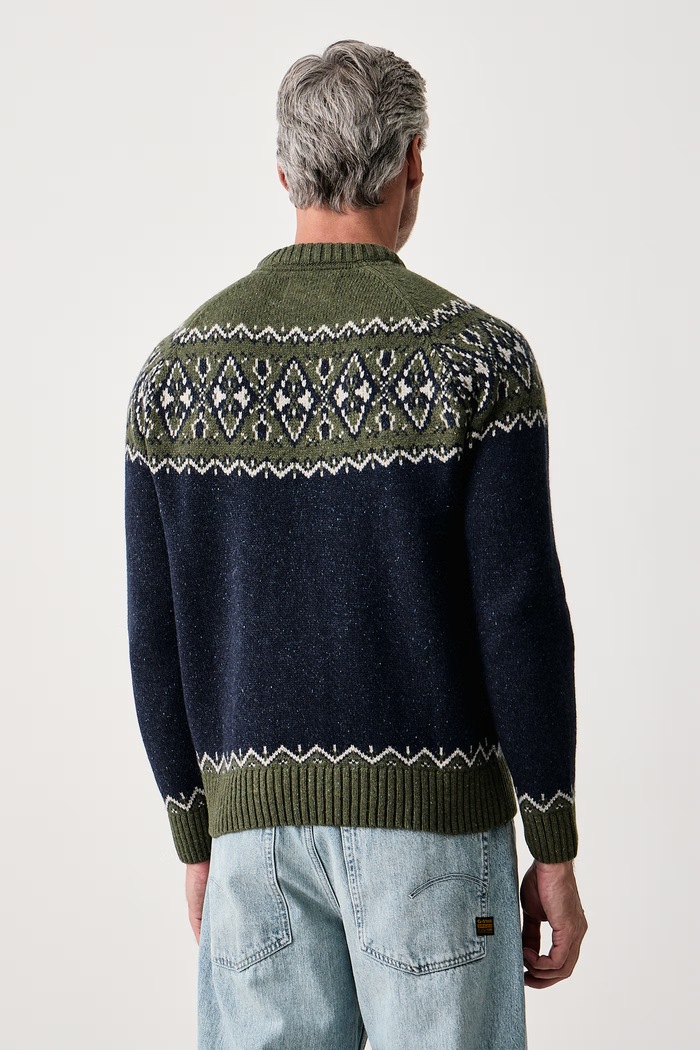 Odzież Barbour Sweter męski z wełną Tisbury MKN1750 zielony
