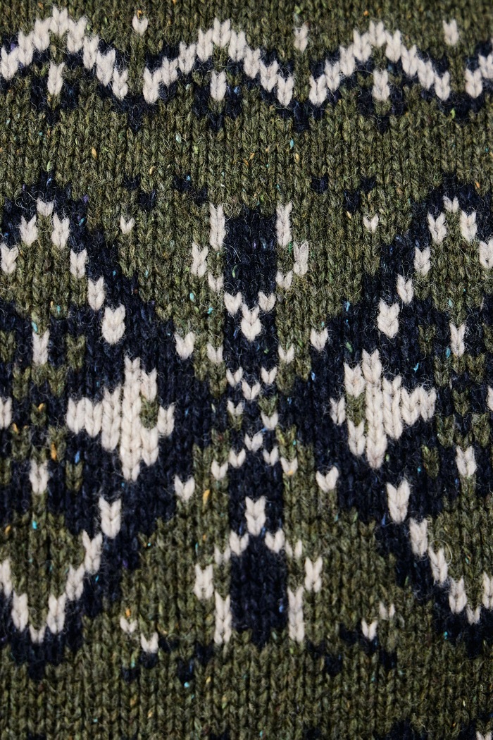 Sweter męski z wełną Tisbury Barbour zielony MKN1750
