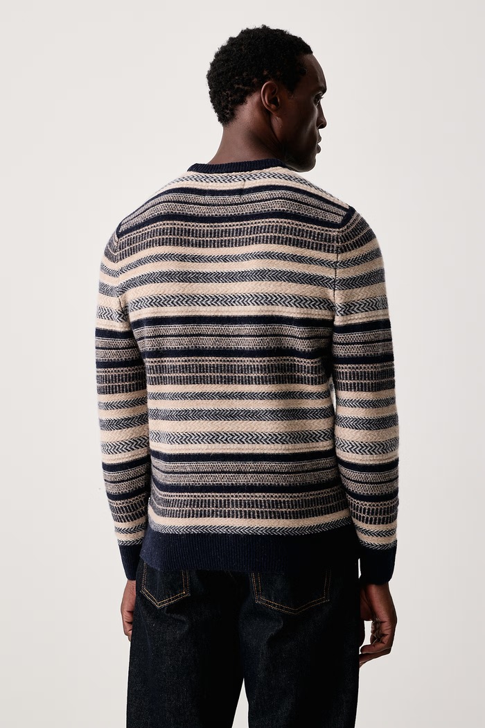 Odzież Barbour Sweter męski wełniany Highsted MKN1745 granatowy