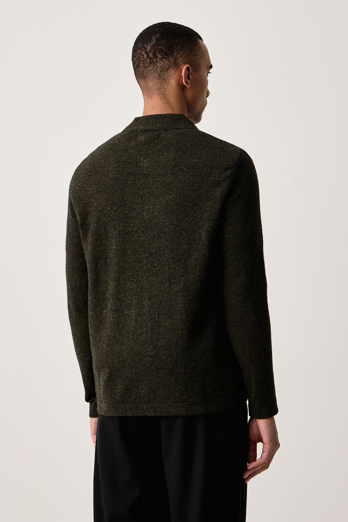 Odzież Barbour Sweter męski z dodatkiem wełny Bearsted MKN1742 zielony