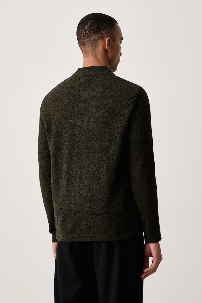 Odzież Barbour Sweter męski z dodatkiem wełny Bearsted MKN1742 zielony