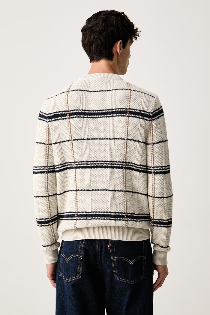Odzież Barbour sweter męski z dodatkiem wełny Fasey MKN1736 beżowy