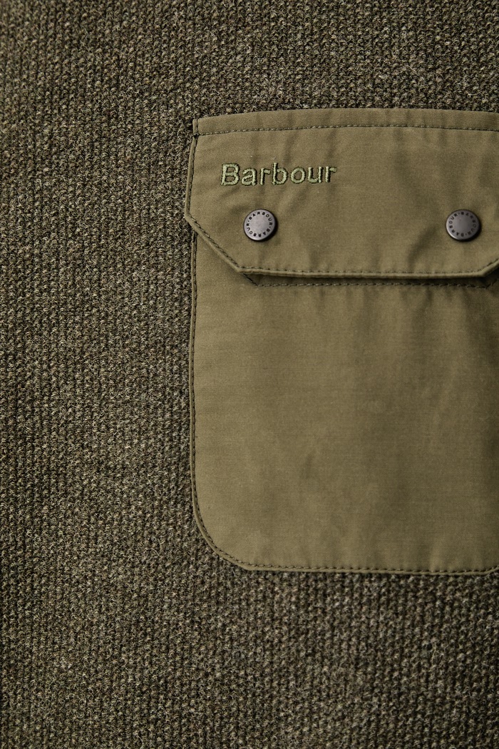 Sweter męski wełniany Stockham Barbour zielony MKN1730